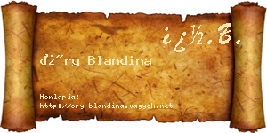 Őry Blandina névjegykártya